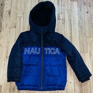 Nautica Toddler Boy Navy and Royal Blue Puffer Coat
